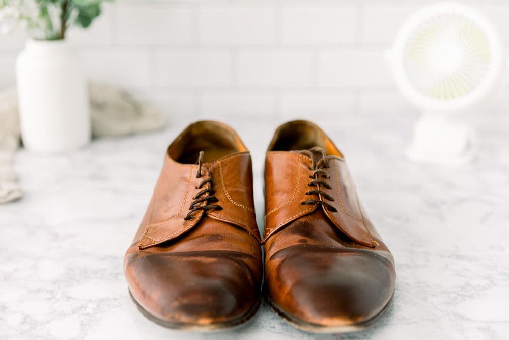  brown leather shoes dark spot 